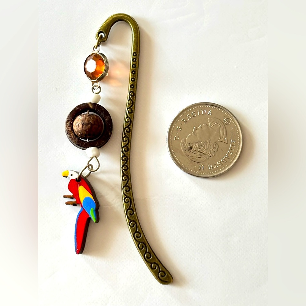 Colorful Parrot Bookmark with Floral Card handmade by MJ for Mother’s Day